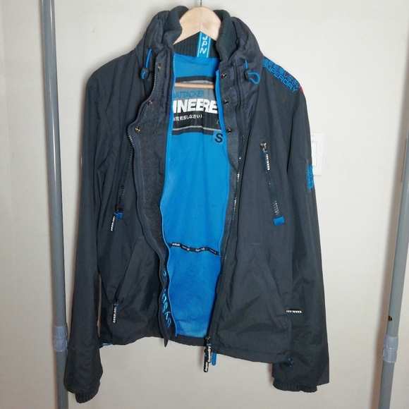 Superdry Wind Attacker Jacket (grey and blue) - Picture 7 of 12